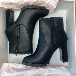 JustFab Black Sweater Cuff Booties